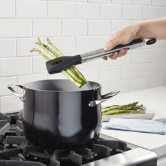 12" Squared Head Silicone Tongs