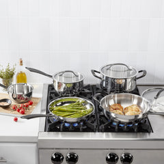 Radiant Pro Stainless with Brushed Titanium Finish 8-Pc Set