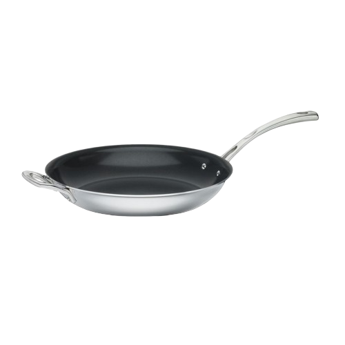 French Classic Tri-Ply Stainless Cookware 12" Nonstick Frying Pan with Helper Handle